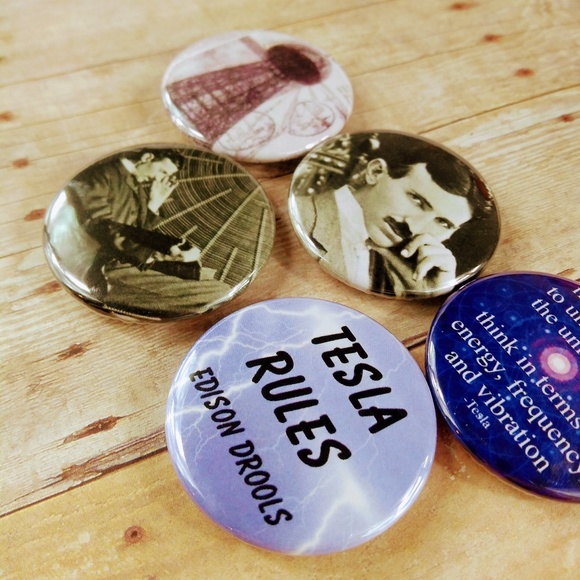 5pc Magnet Set Nikola Tesla (Steampunk) - Picture 4 of 4